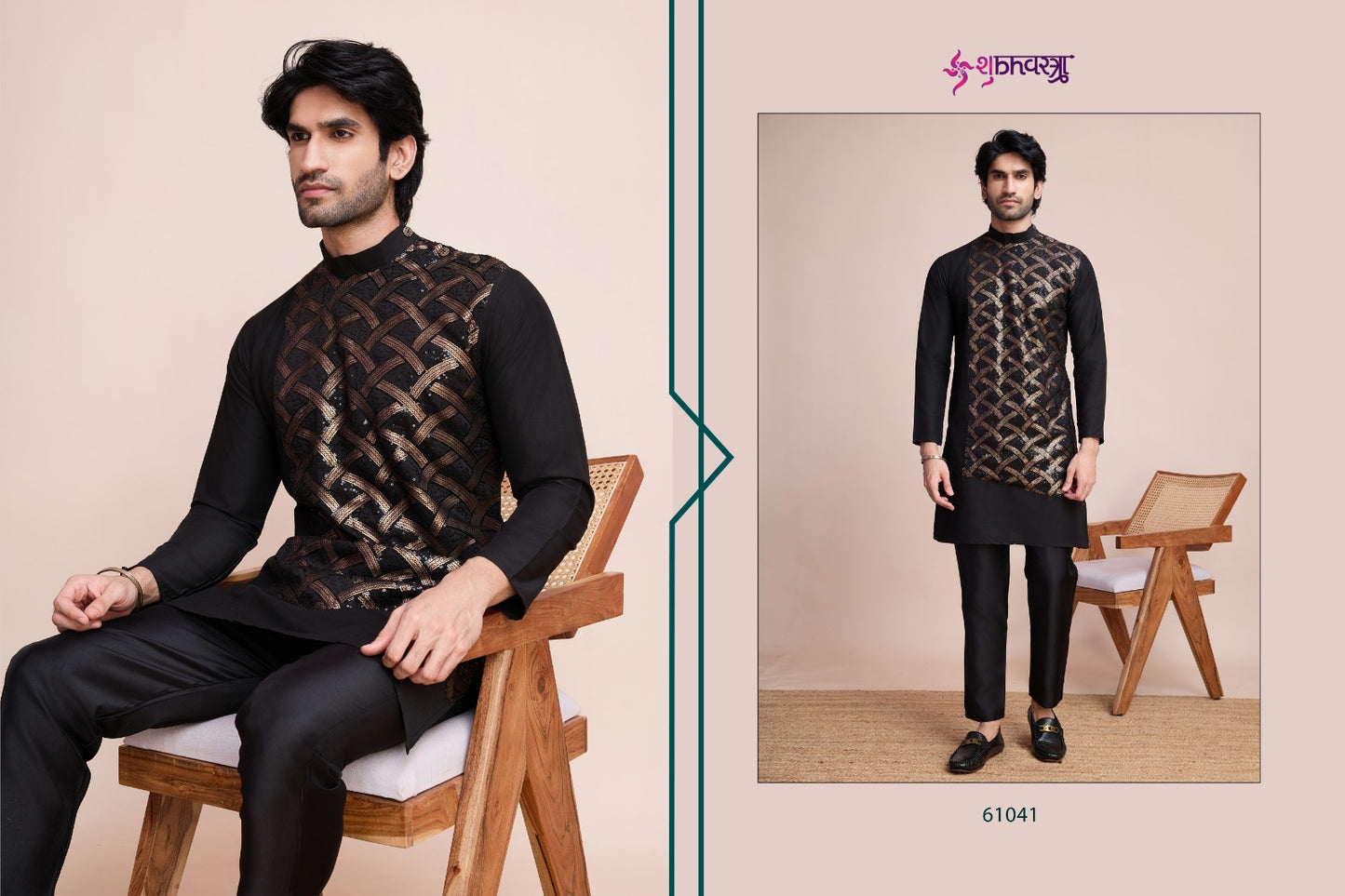 61041 Menswear Vibes Shubhvastra Silk Mens Kurta