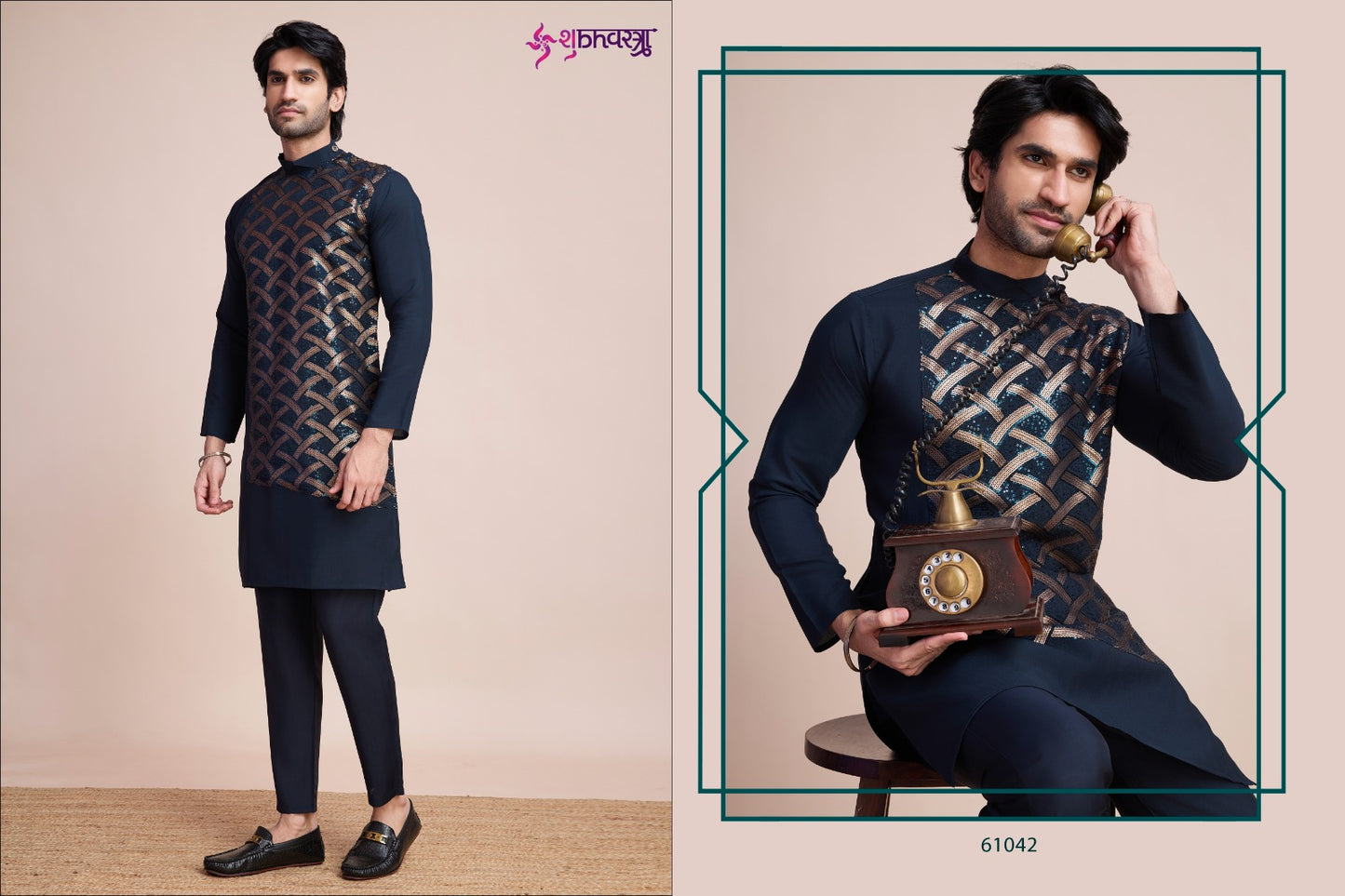 61042 Menswear Vibes Shubhvastra Silk Mens Kurta