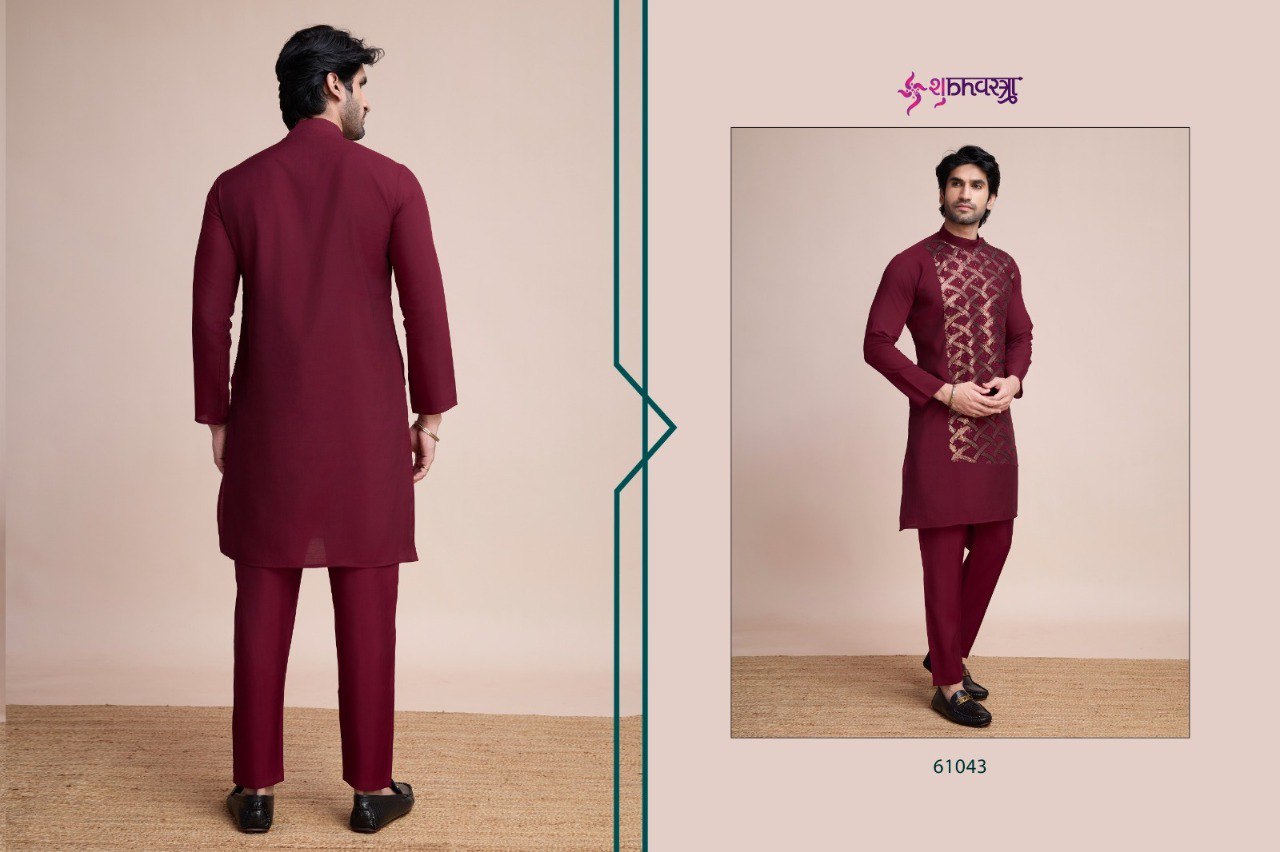 61043 Menswear Vibes Shubhvastra Silk Mens Kurta