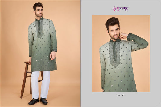 61131 Regal Shubhvastra Viscose Silk Mens Kurta