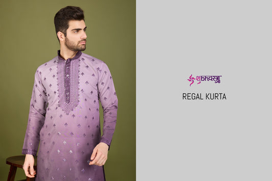 61132 Regal Shubhvastra Viscose Silk Mens Kurta
