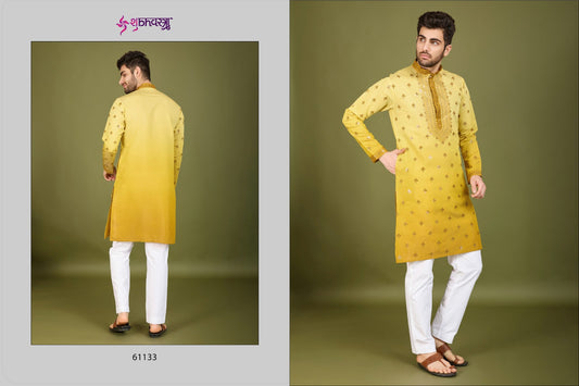 61133 Regal Shubhvastra Viscose Silk Mens Kurta