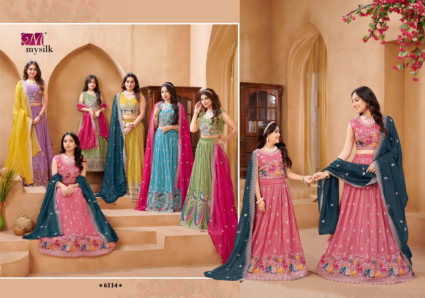 6114 Manjula Mysilk Crunchy Readymade Lehenga Choli