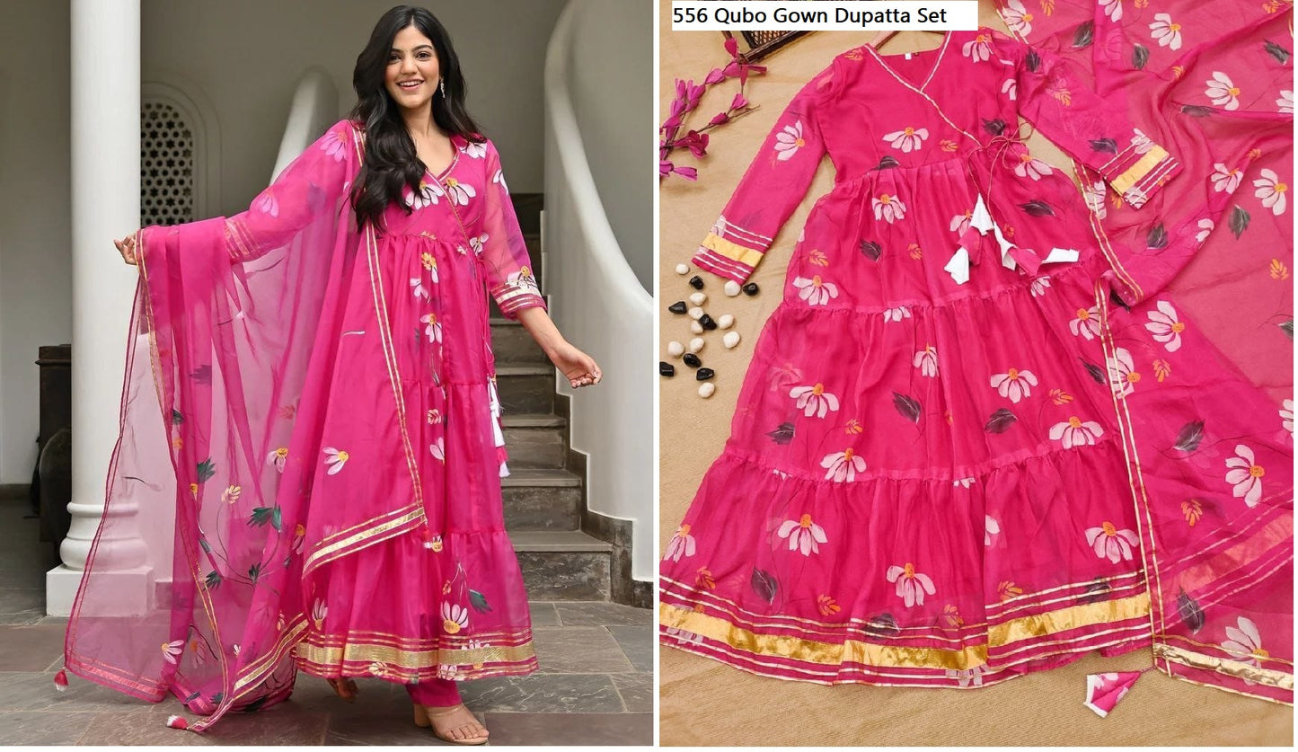 556 Qubo Gown Dupatta Set