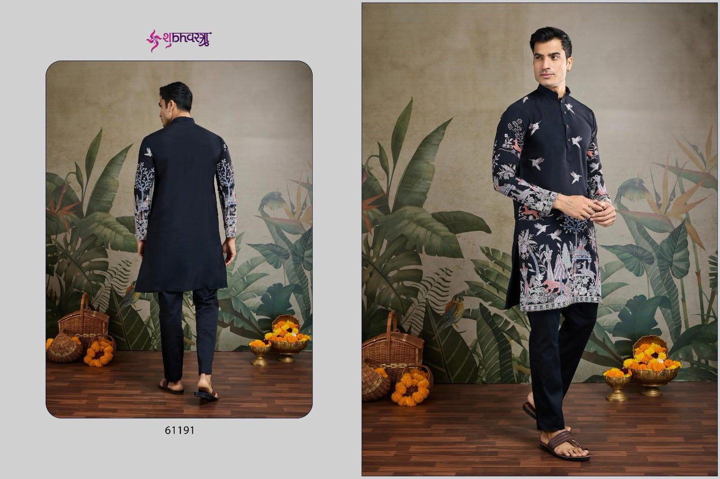 61191 The Desi Edit Shubhvastra Viscose Silk Mens Kurta