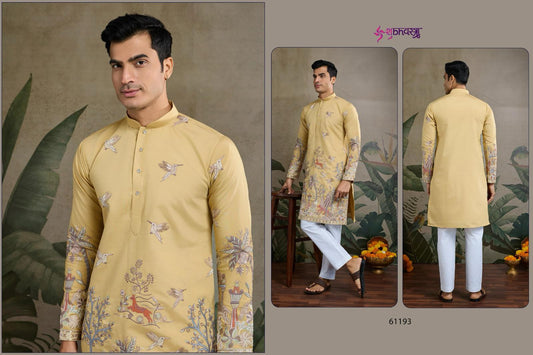 61193 The Desi Edit Shubhvastra Viscose Silk Mens Kurta
