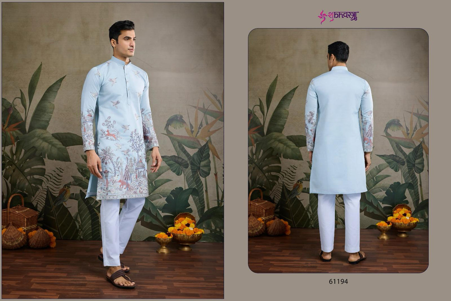 61194 The Desi Edit Shubhvastra Viscose Silk Mens Kurta