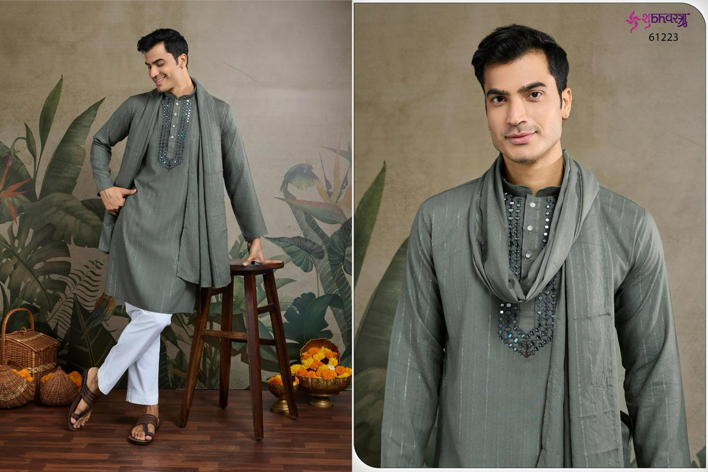 61223 Zari And Weaves Vol 2 Shubhvastra With Dupatta Mens Kurta