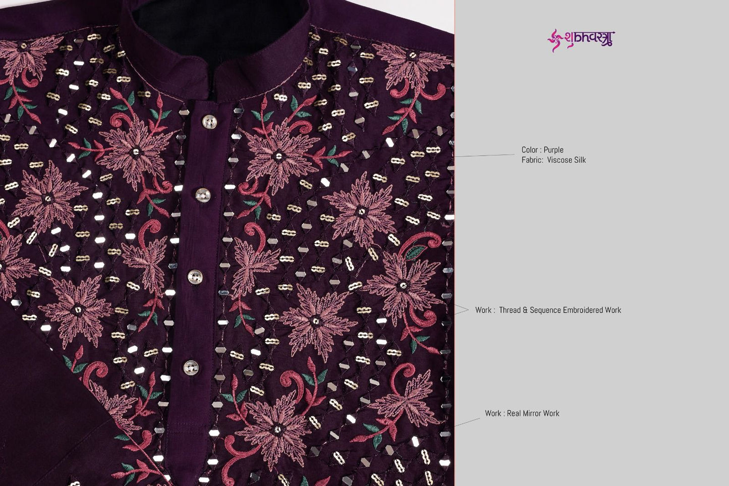 61384 Vivaah Viraasat Vol 2 Shubhvastra Viscose Silk Mens Kurta