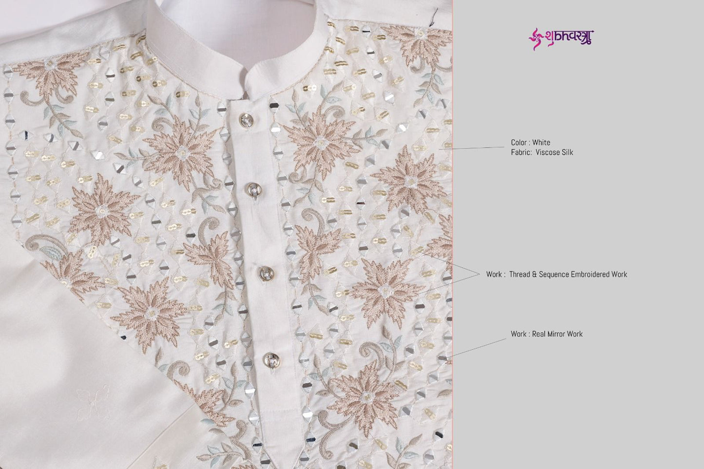 61385 Vivaah Viraasat Vol 2 Shubhvastra Viscose Silk Mens Kurta