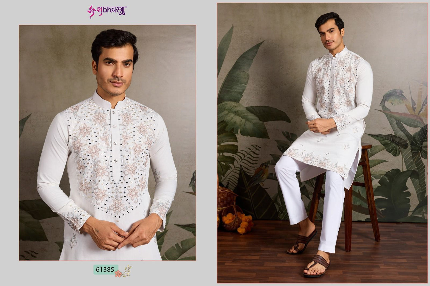 61385 Vivaah Viraasat Vol 2 Shubhvastra Viscose Silk Mens Kurta