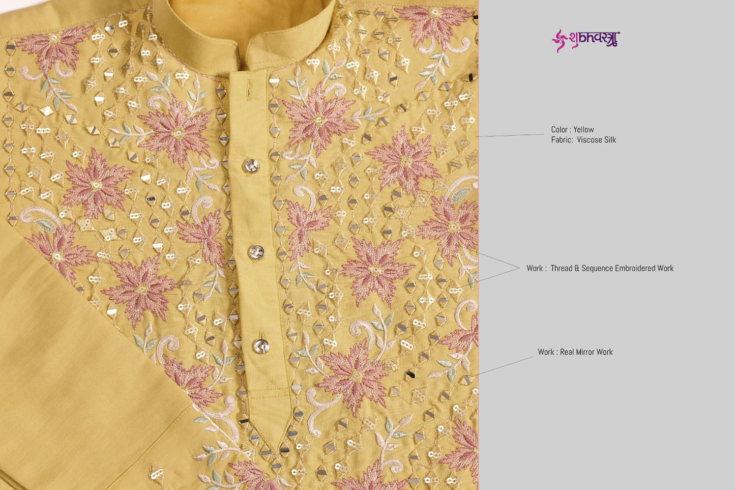 61386 Vivaah Viraasat Vol 2 Shubhvastra Viscose Silk Mens Kurta