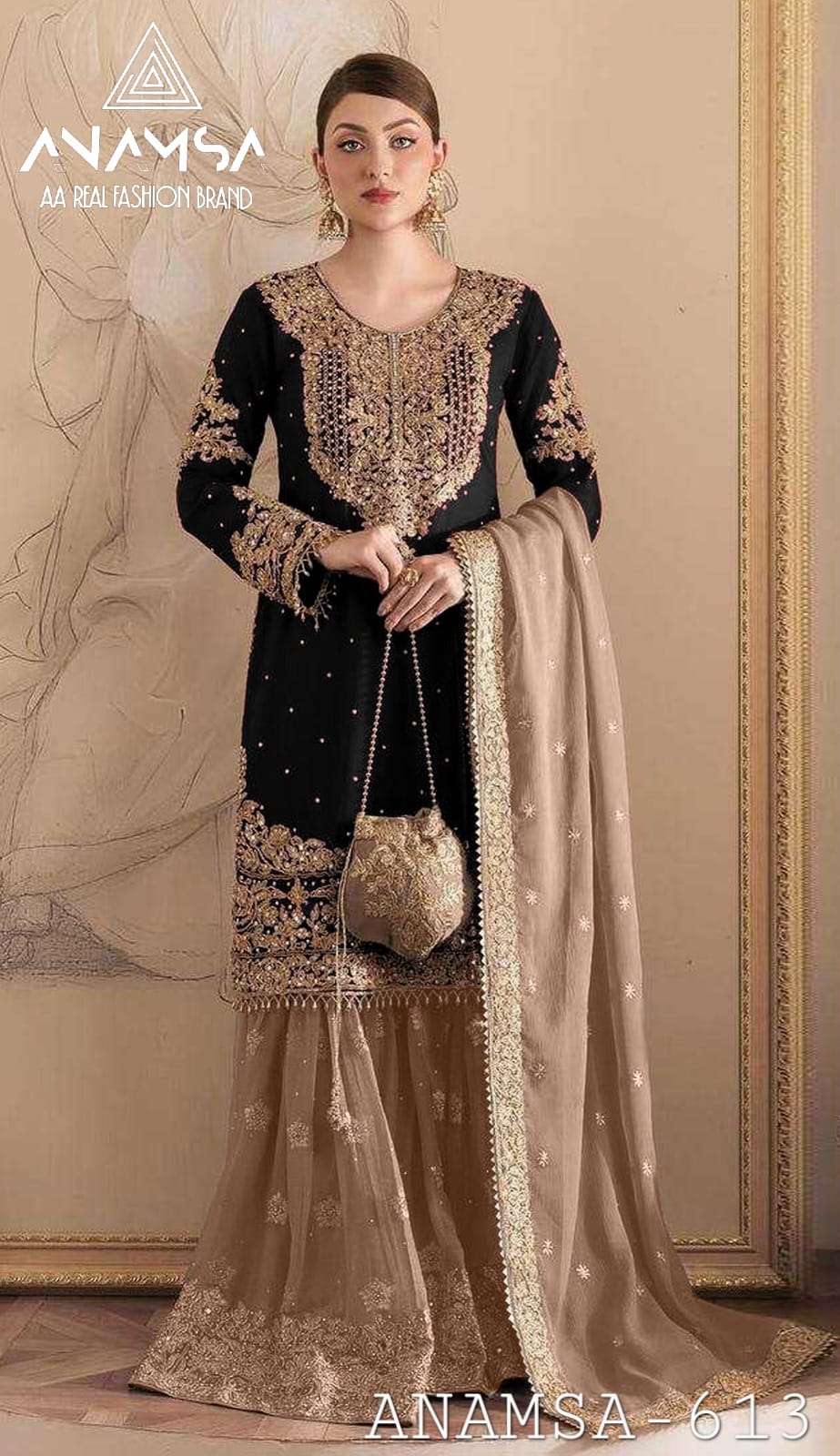 613 Anamsa Moti Work Pakistani Salwar Suits