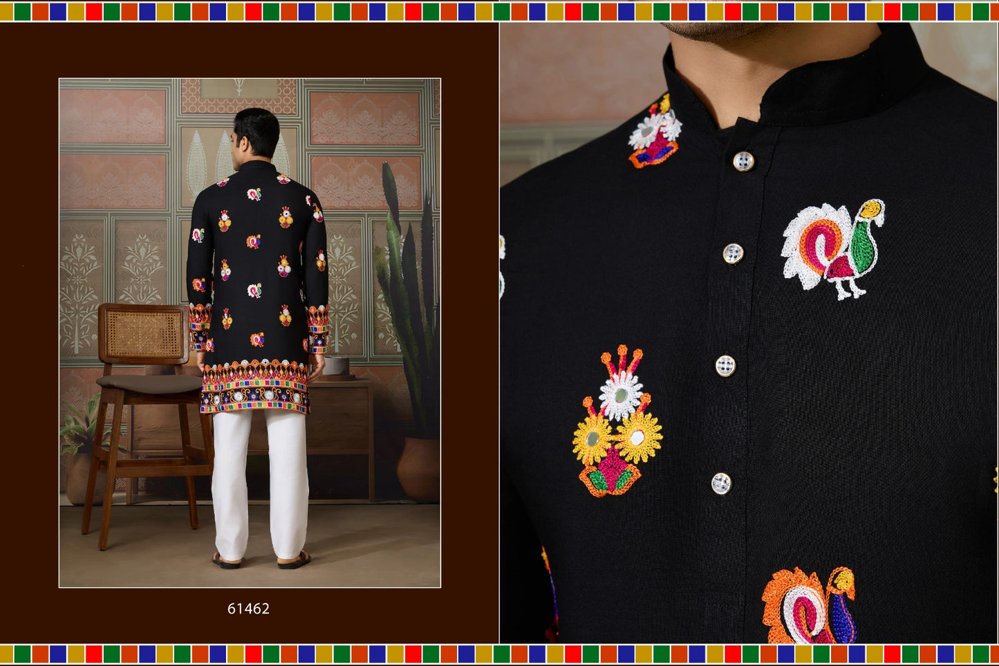 61462 Rajwadi Raas Vol 4 Navratri Special Shubhvastra Pure Cotton Mens Kurta