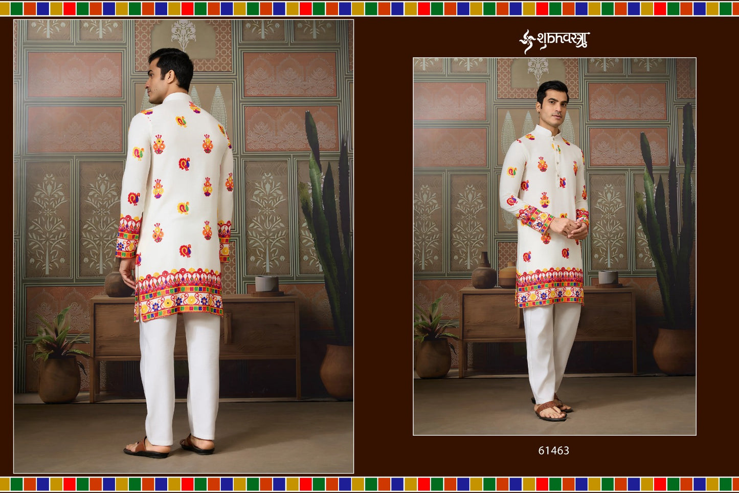 61463 Rajwadi Raas Vol 4 Navratri Special Shubhvastra Pure Cotton Mens Kurta