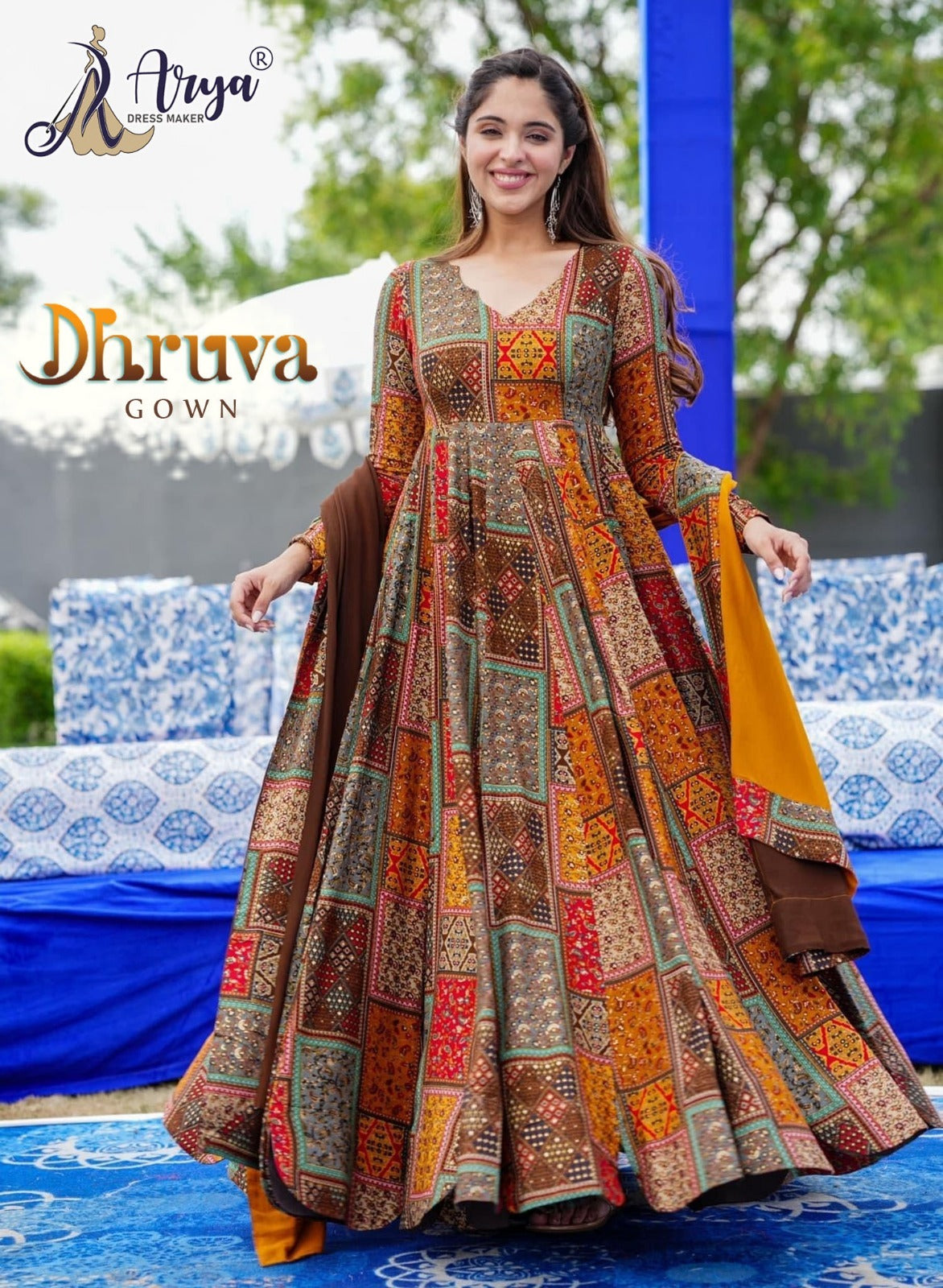 Dhruva Adm Gown Dupatta Set