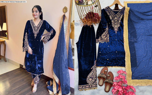 134Blue Aarohi Pakistani Readymade Suits