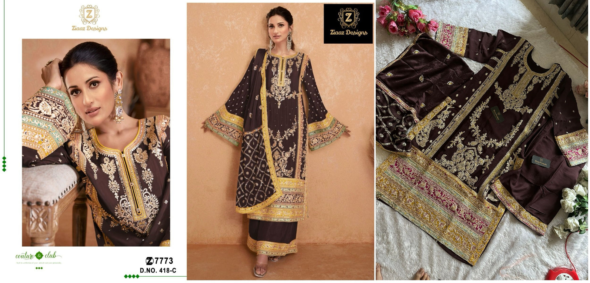 418C Ziaaz Designs Pakistani Readymade Suits