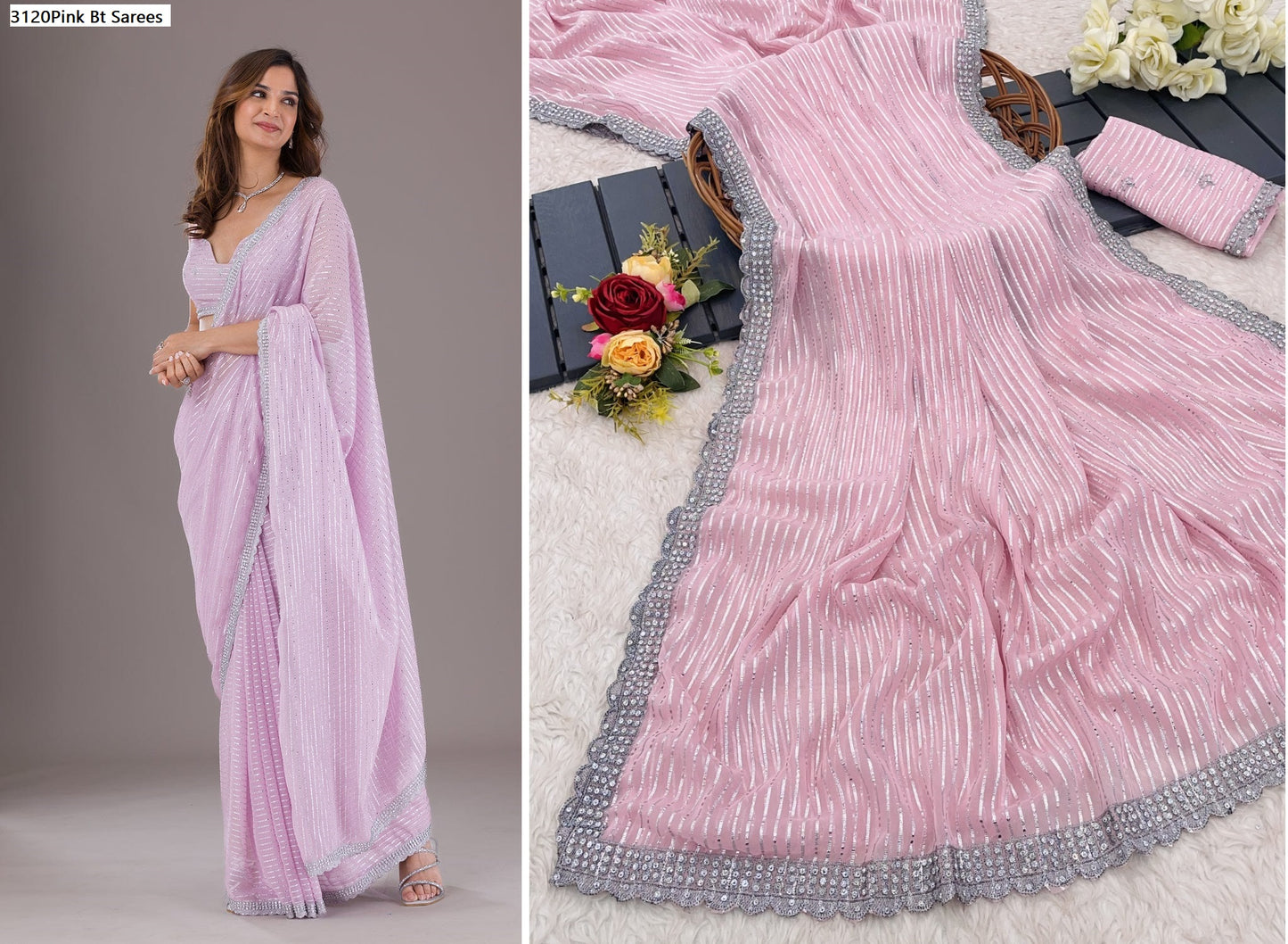 3120Pink Bt Sarees