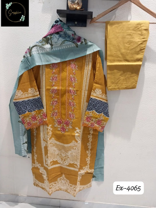 Vol 4065 Yellow Sapphire Pakistani Readymade Suits