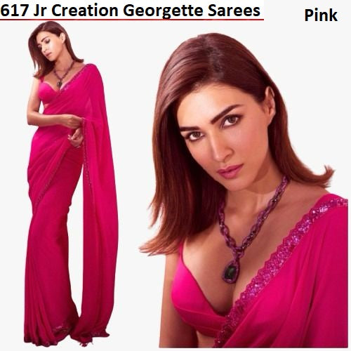 617 Pink Jr Creation Georgette Sarees