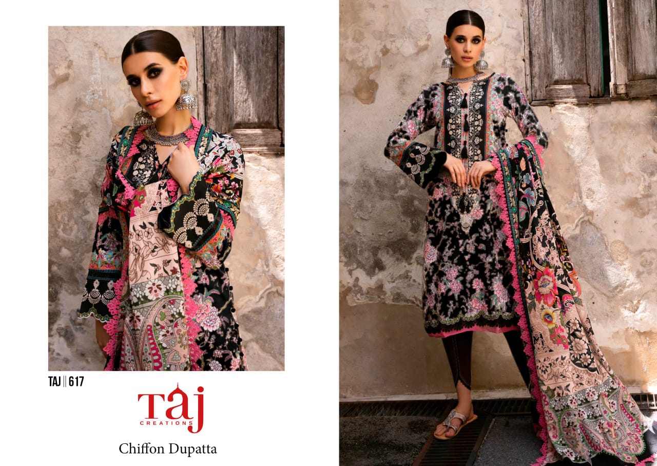 617 Taj Creations Embroidery Pakistani Patch Suits
