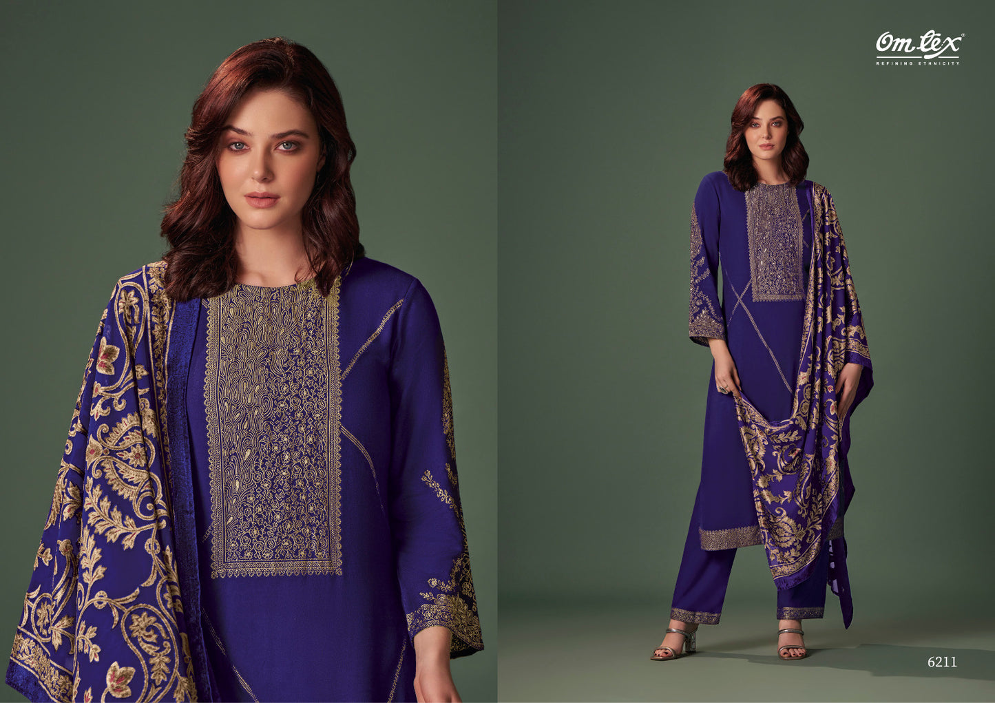 6211 Anavila Omtex Jacquard Unstitched Suits