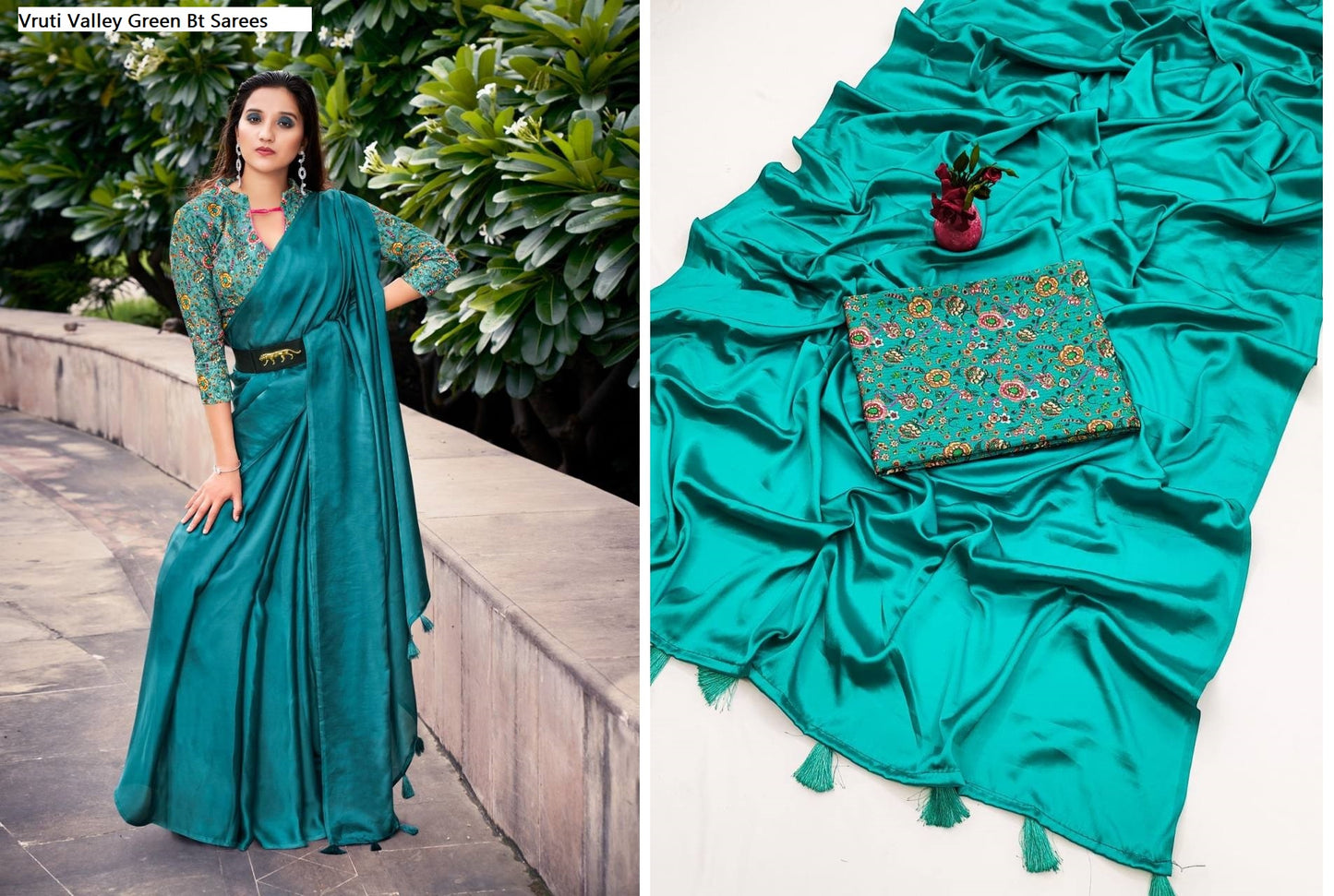 Vruti Valley Green Bt Sarees
