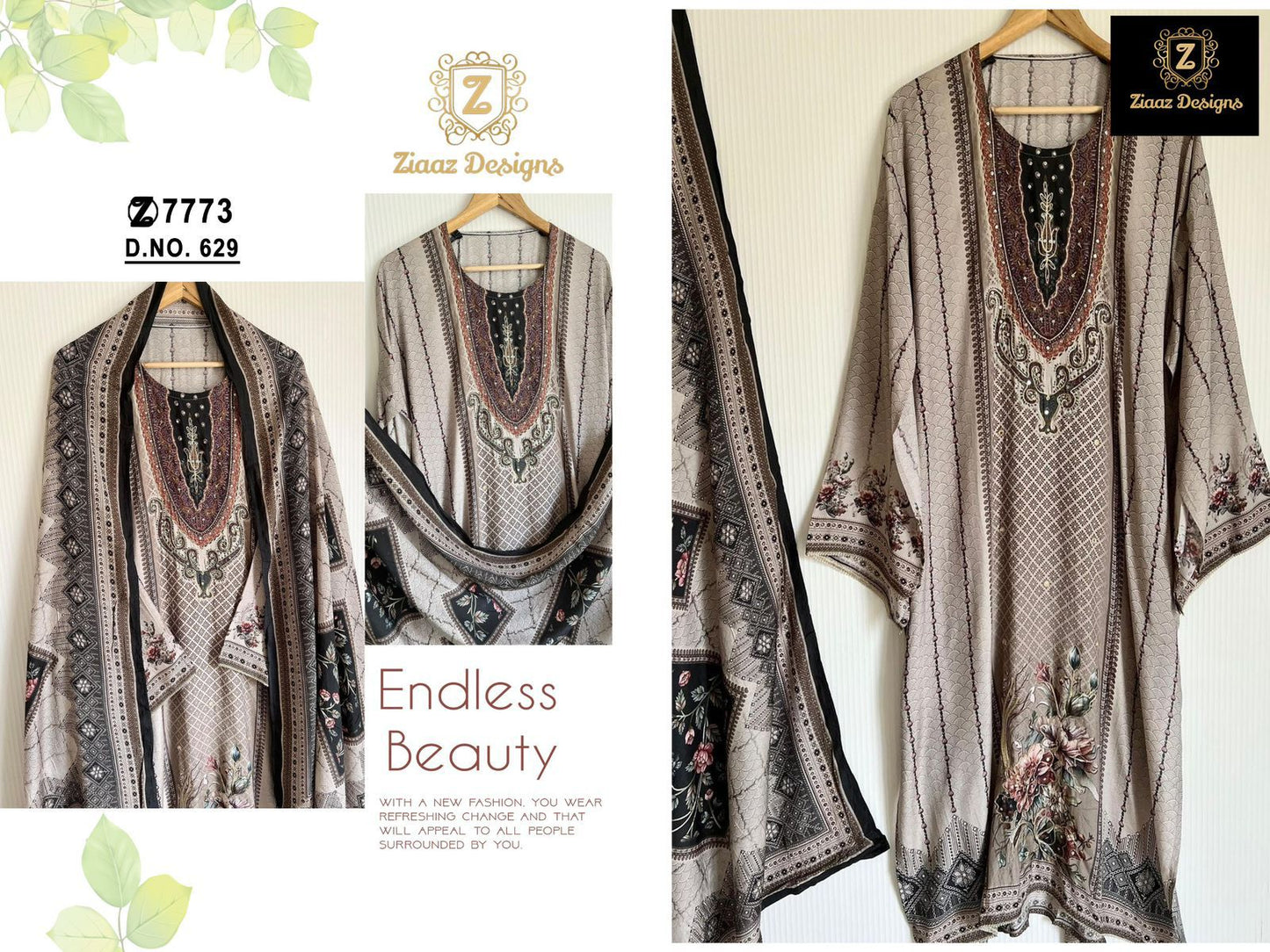 629 Ziaaz Designs Handwork Pakistani Salwar Suits