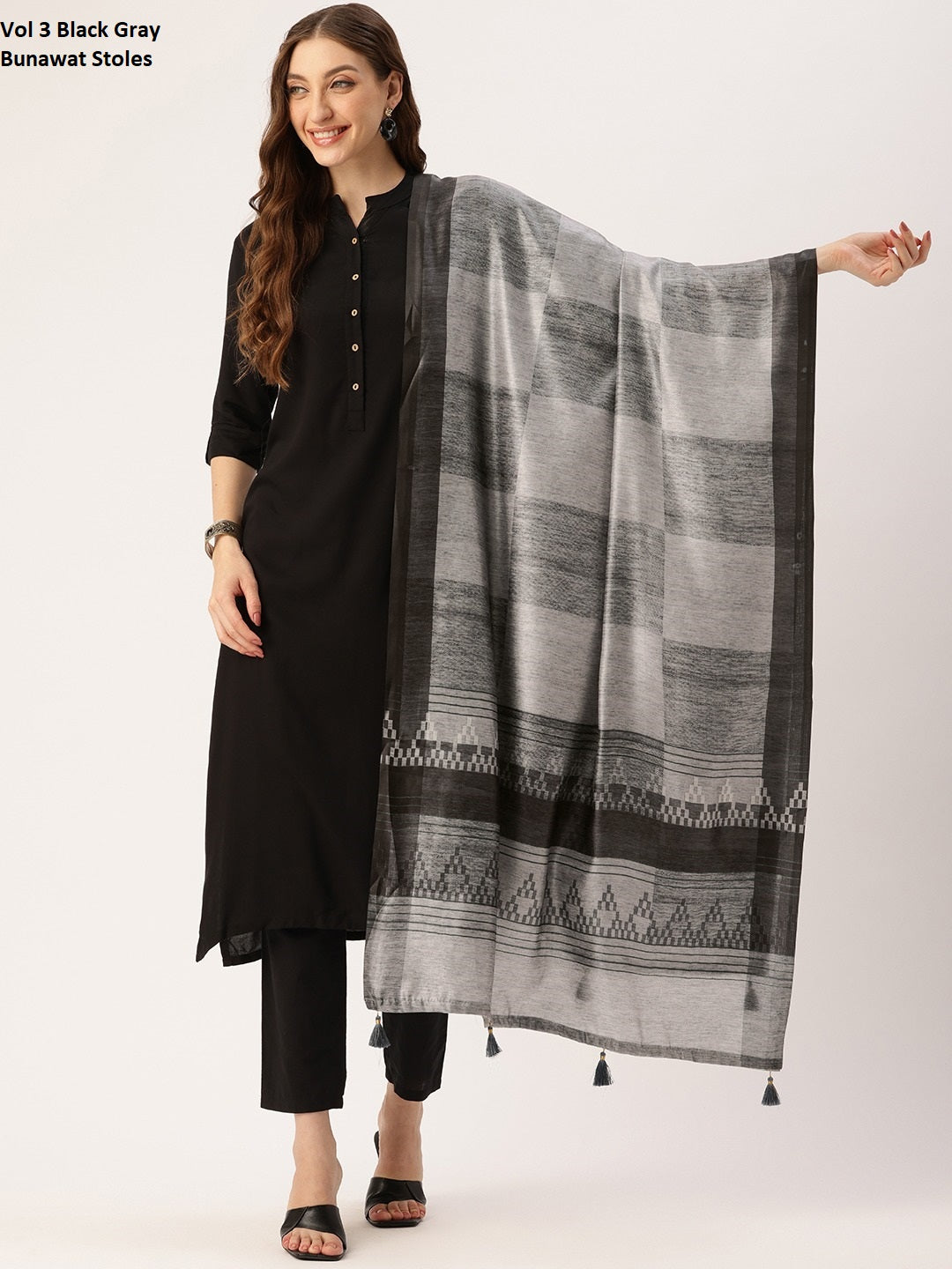 Vol 3 Black Gray Bunawat Stoles