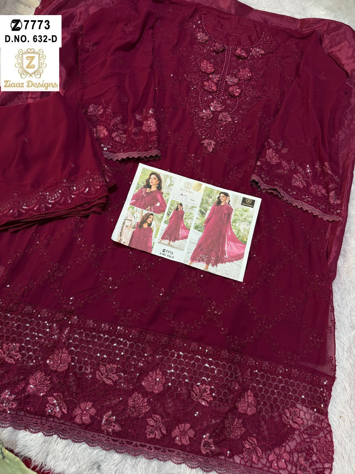 632D Ziaaz Designs Handwork Pakistani Salwar Suits