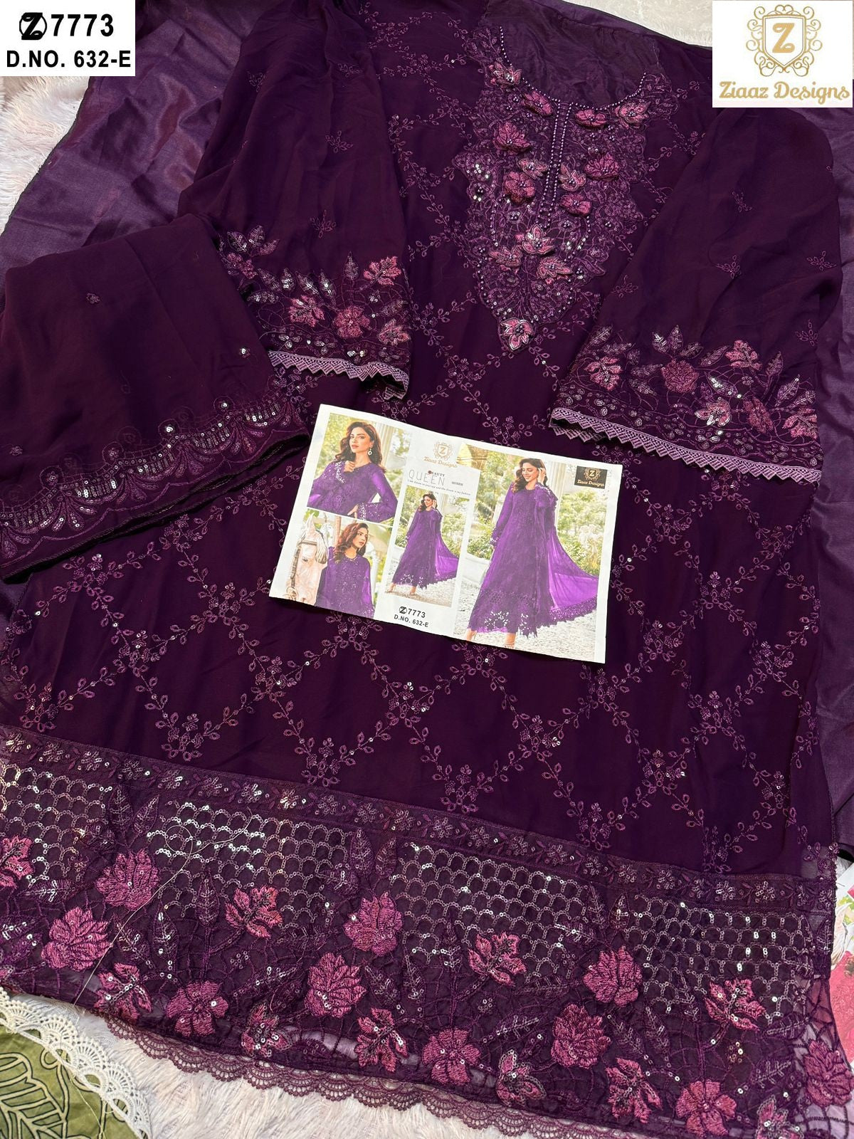 632E Ziaaz Designs Handwork Pakistani Salwar Suits