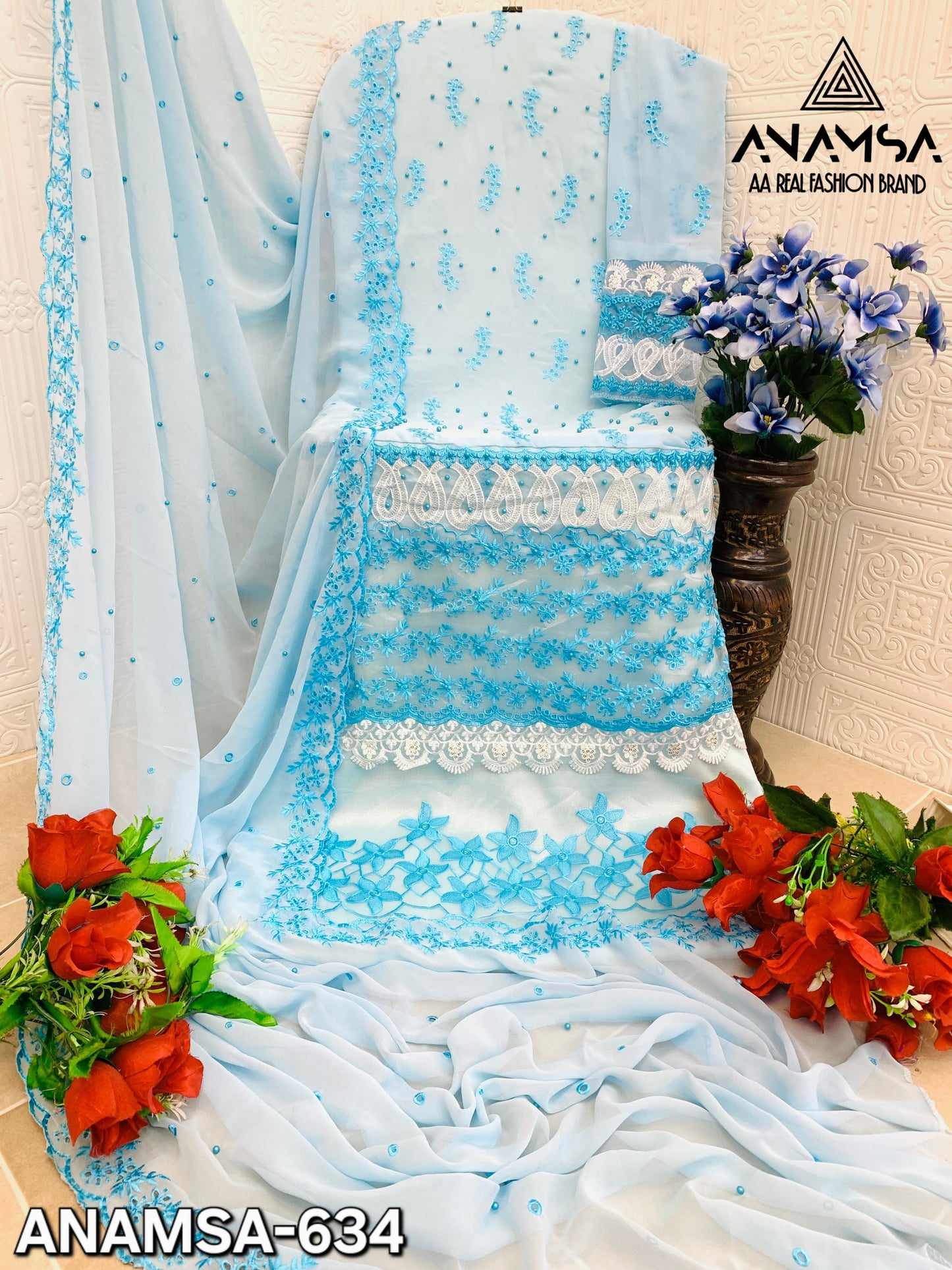 634 Anamsa Fox Georgette Pakistani Salwar Suits