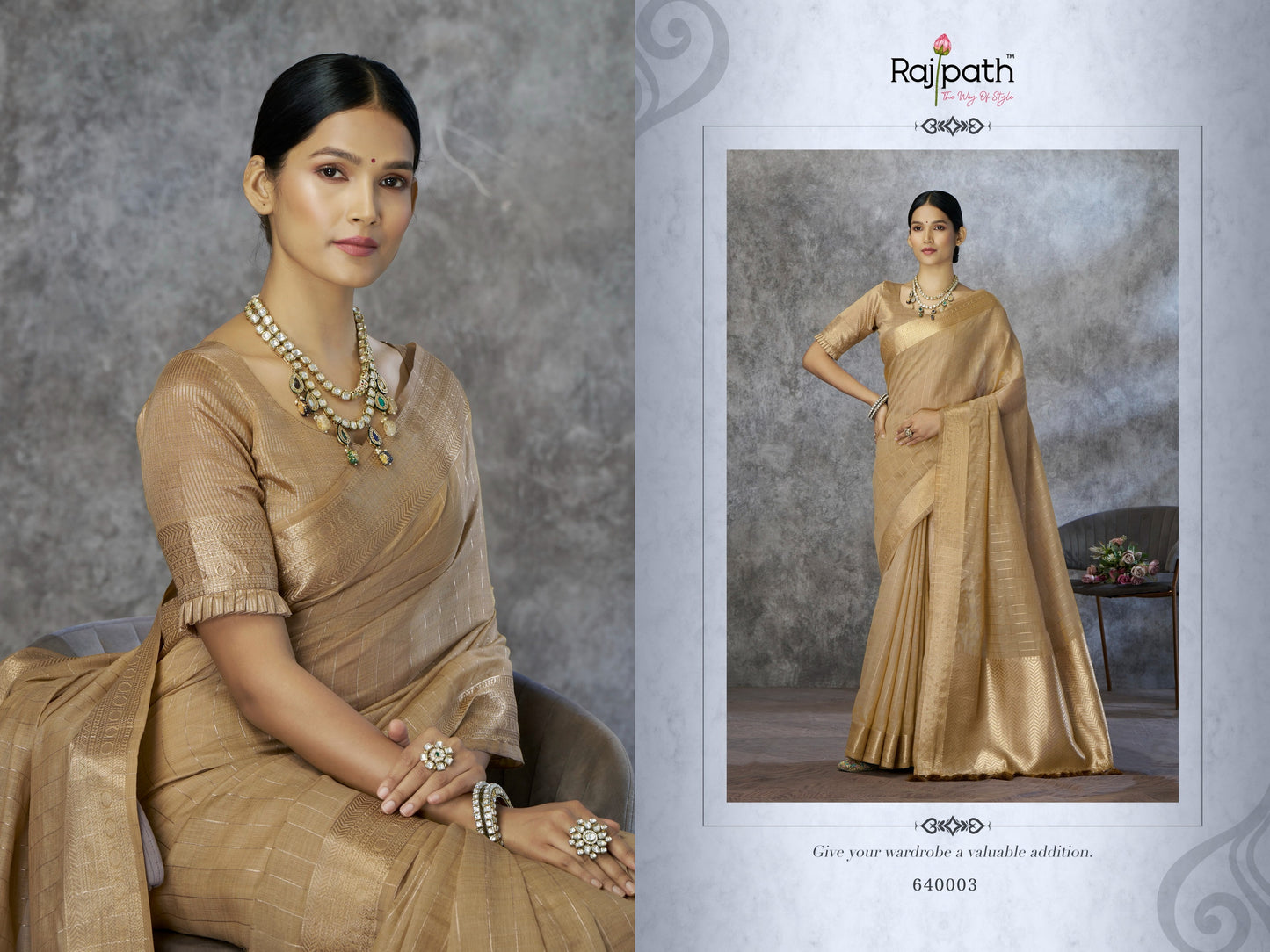 640003 Ronak Rajpath Cotton Silk Sarees