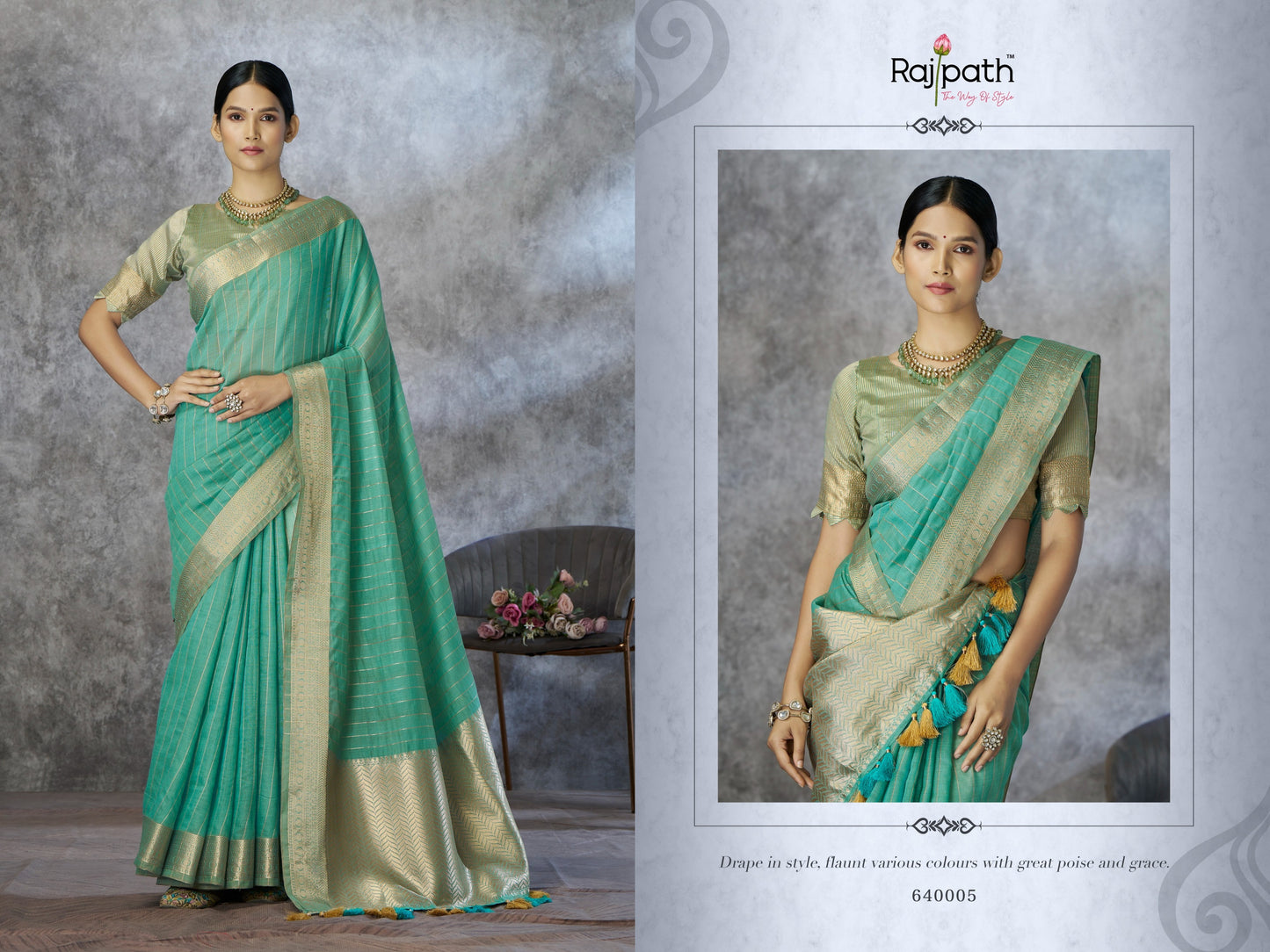 640005 Ronak Rajpath Cotton Silk Sarees