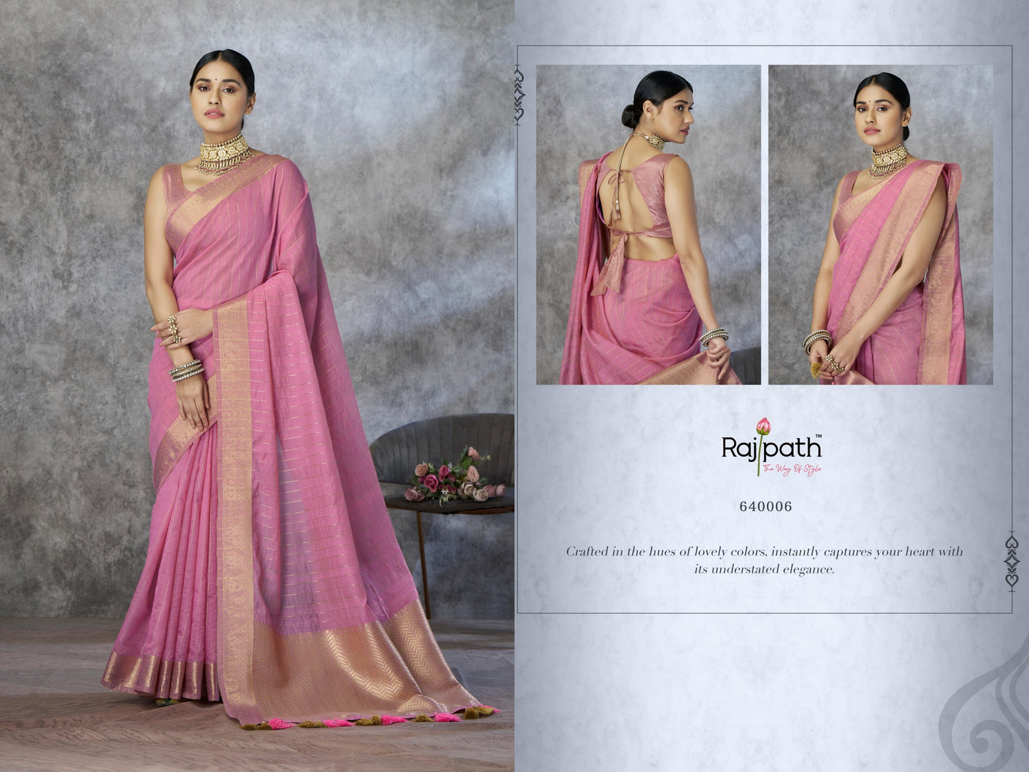 640006 Ronak Rajpath Cotton Silk Sarees