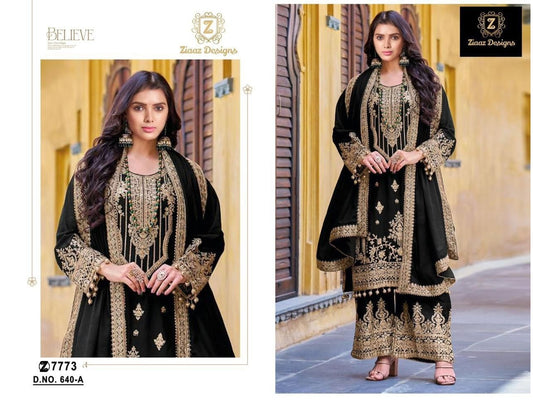 640A Ziaaz Designs Vekvet Pakistani Readymade Suits