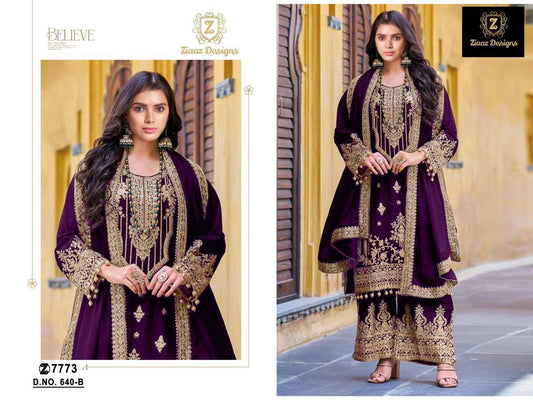 640B Ziaaz Designs Vekvet Pakistani Readymade Suits