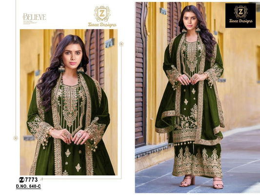 640C Ziaaz Designs Vekvet Pakistani Readymade Suits