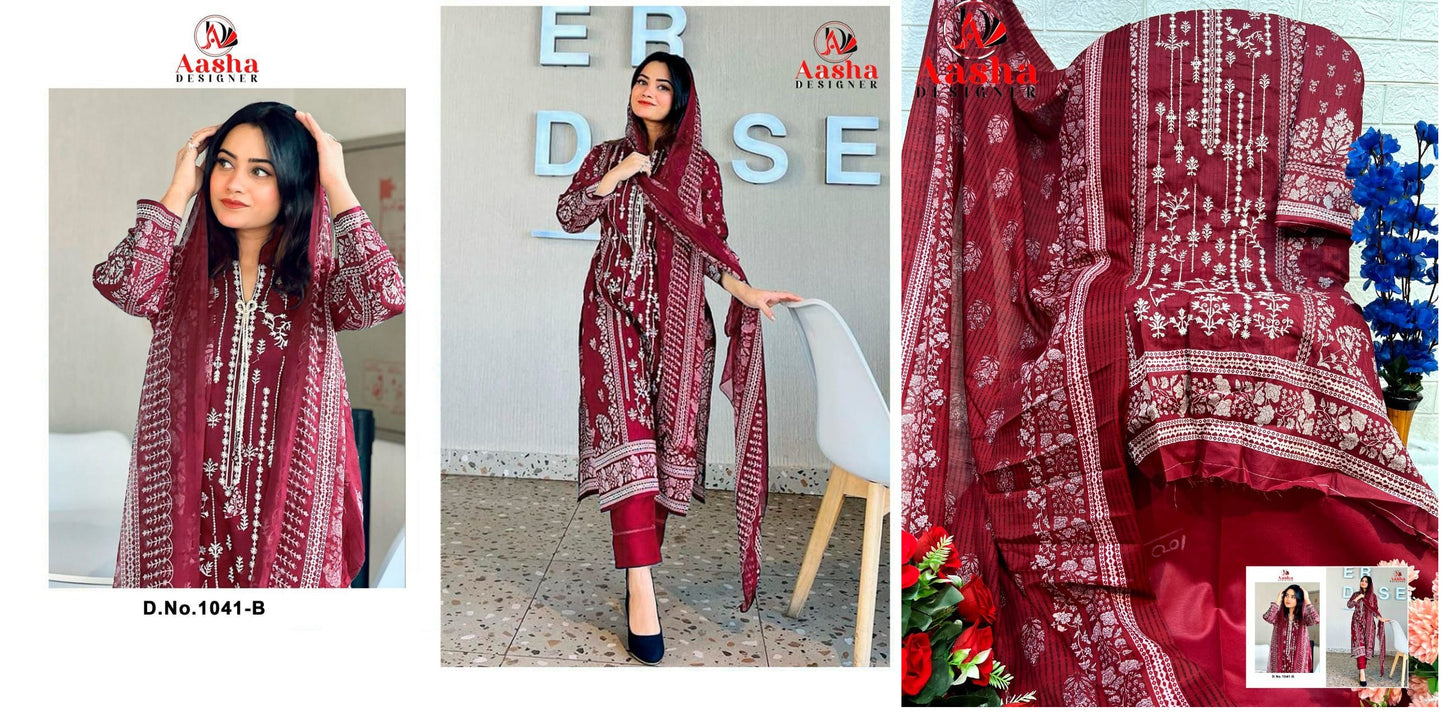 1041B Aasha Designer Pakistani Salwar Suits