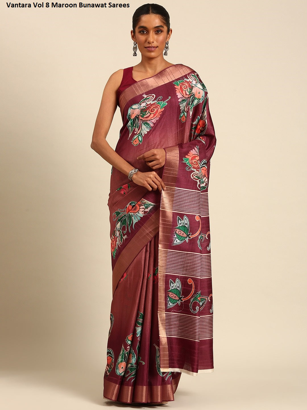 Vantara Vol 8 Maroon Bunawat Sarees