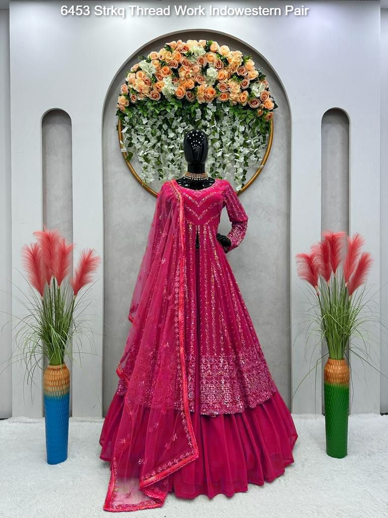 6453 Strkq Thread Work Indowestern Pair