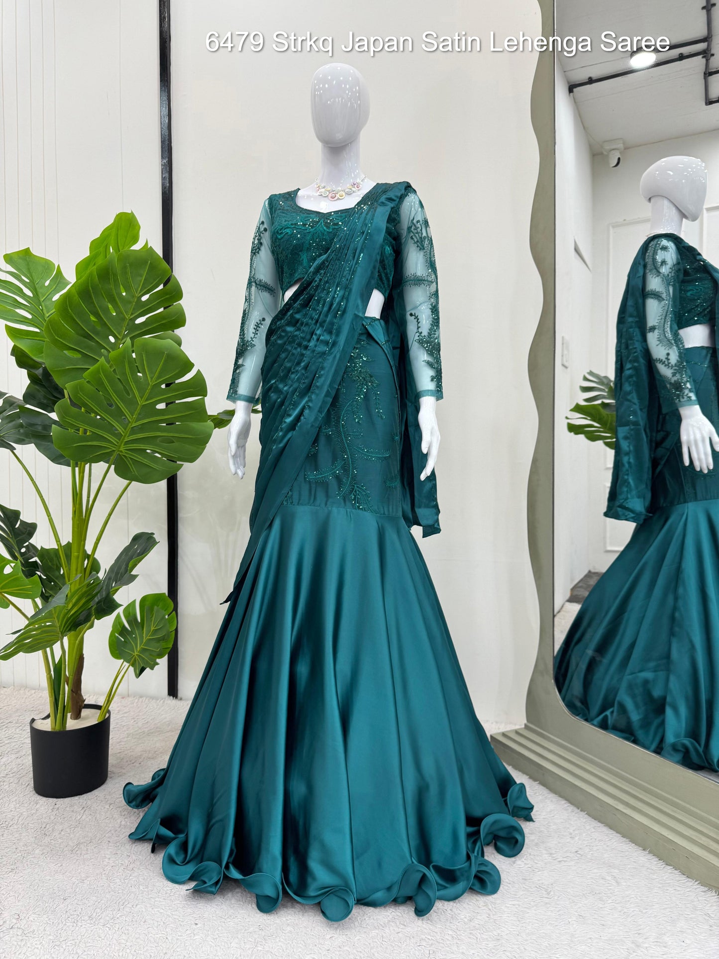 6479 Strkq Japan Satin Lehenga Saree
