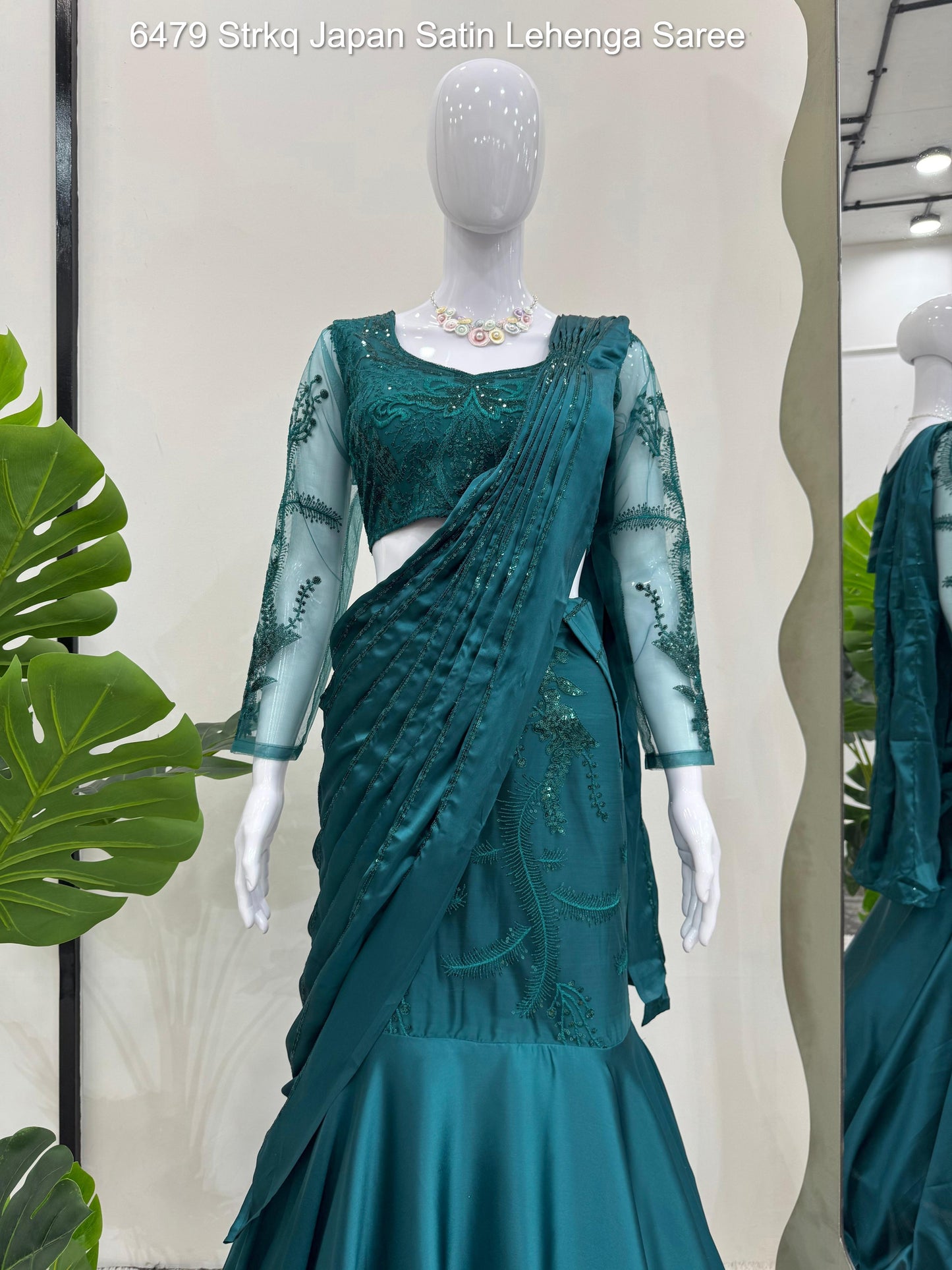 6479 Strkq Japan Satin Lehenga Saree