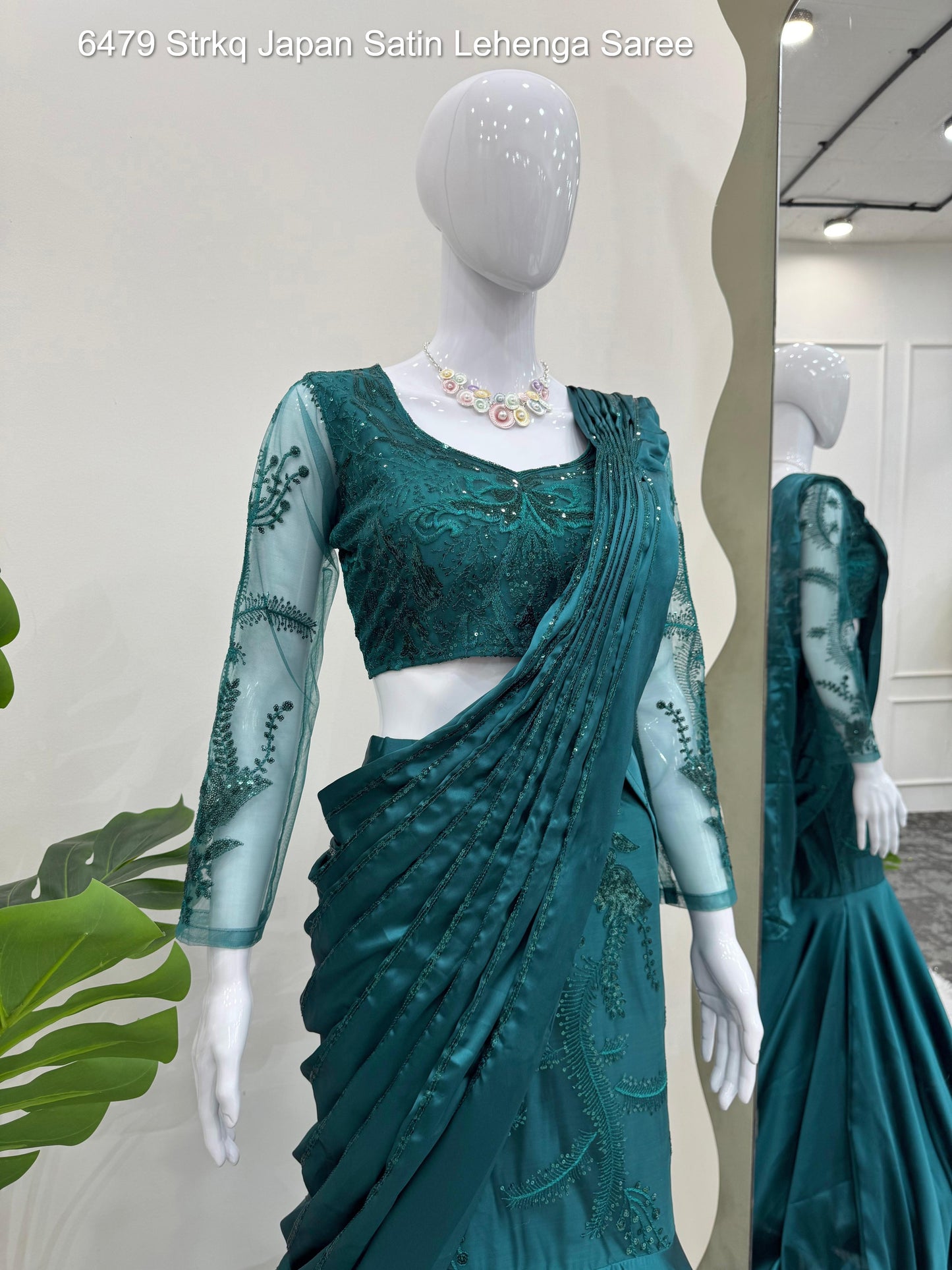 6479 Strkq Japan Satin Lehenga Saree