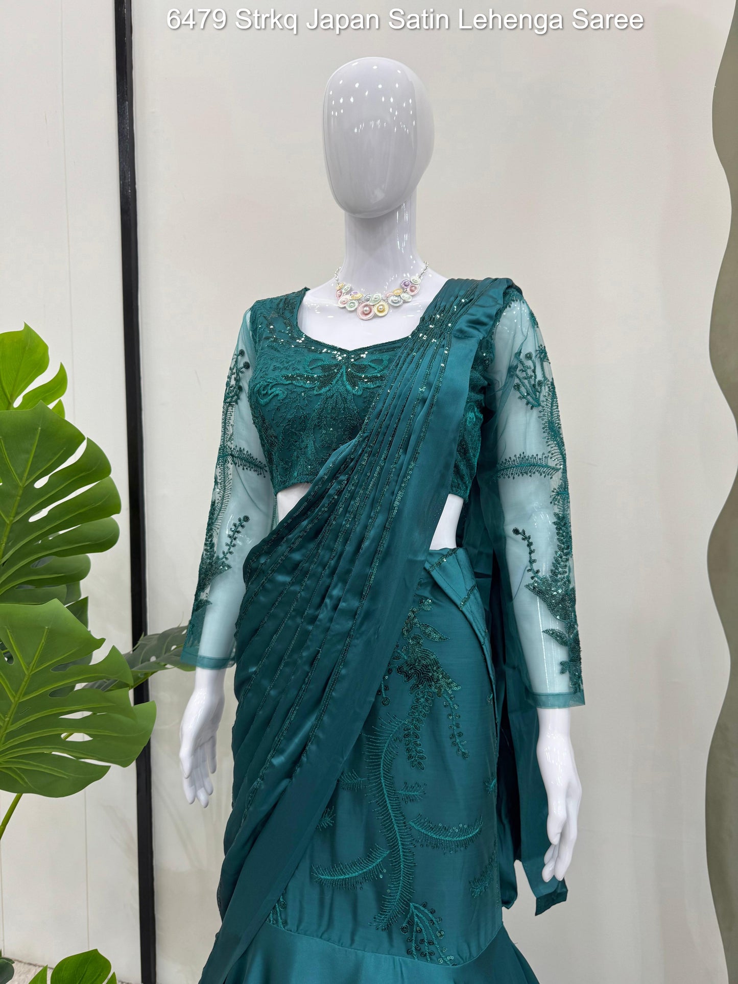 6479 Strkq Japan Satin Lehenga Saree