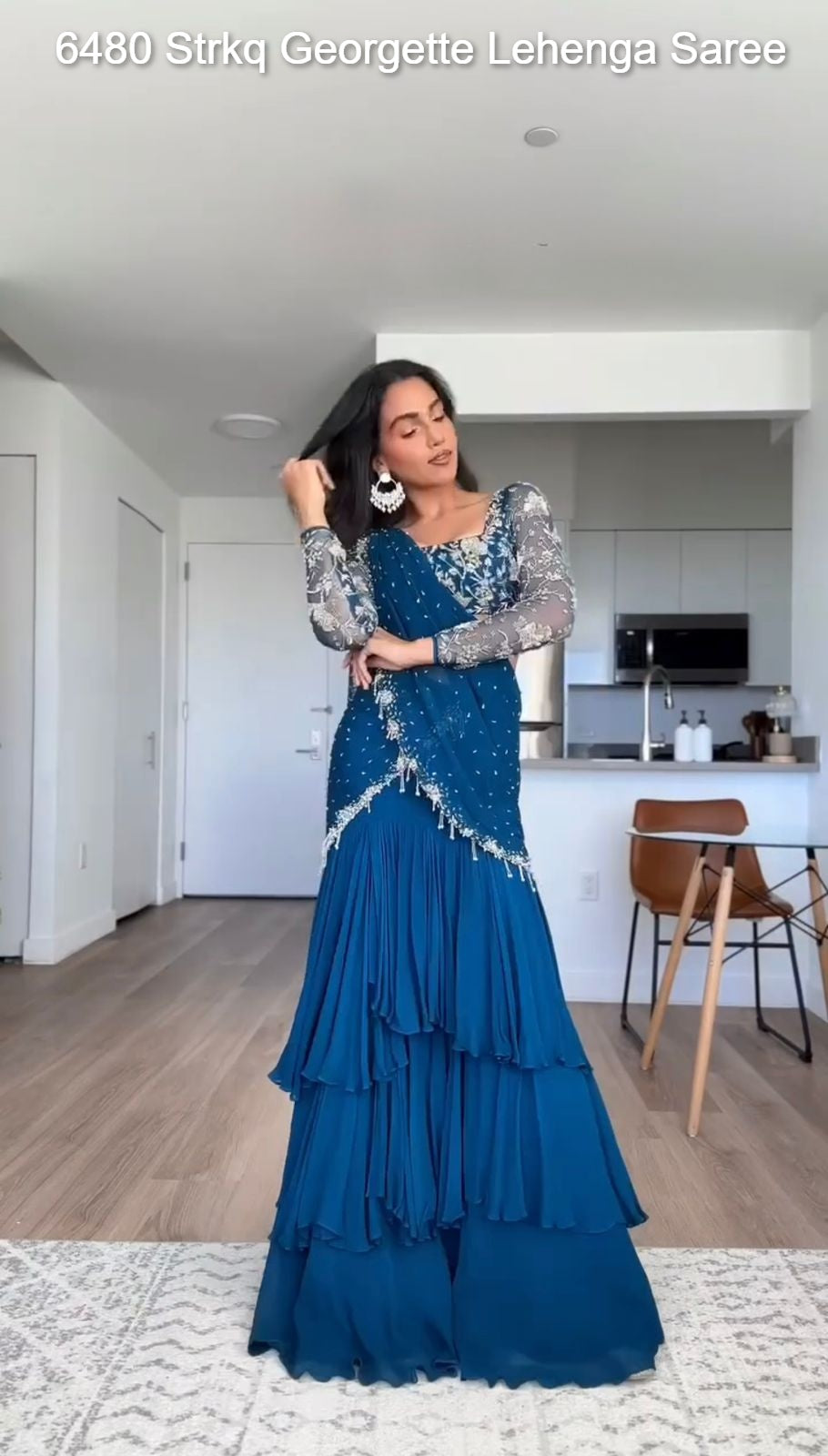 6480 Strkq Georgette Lehenga Saree