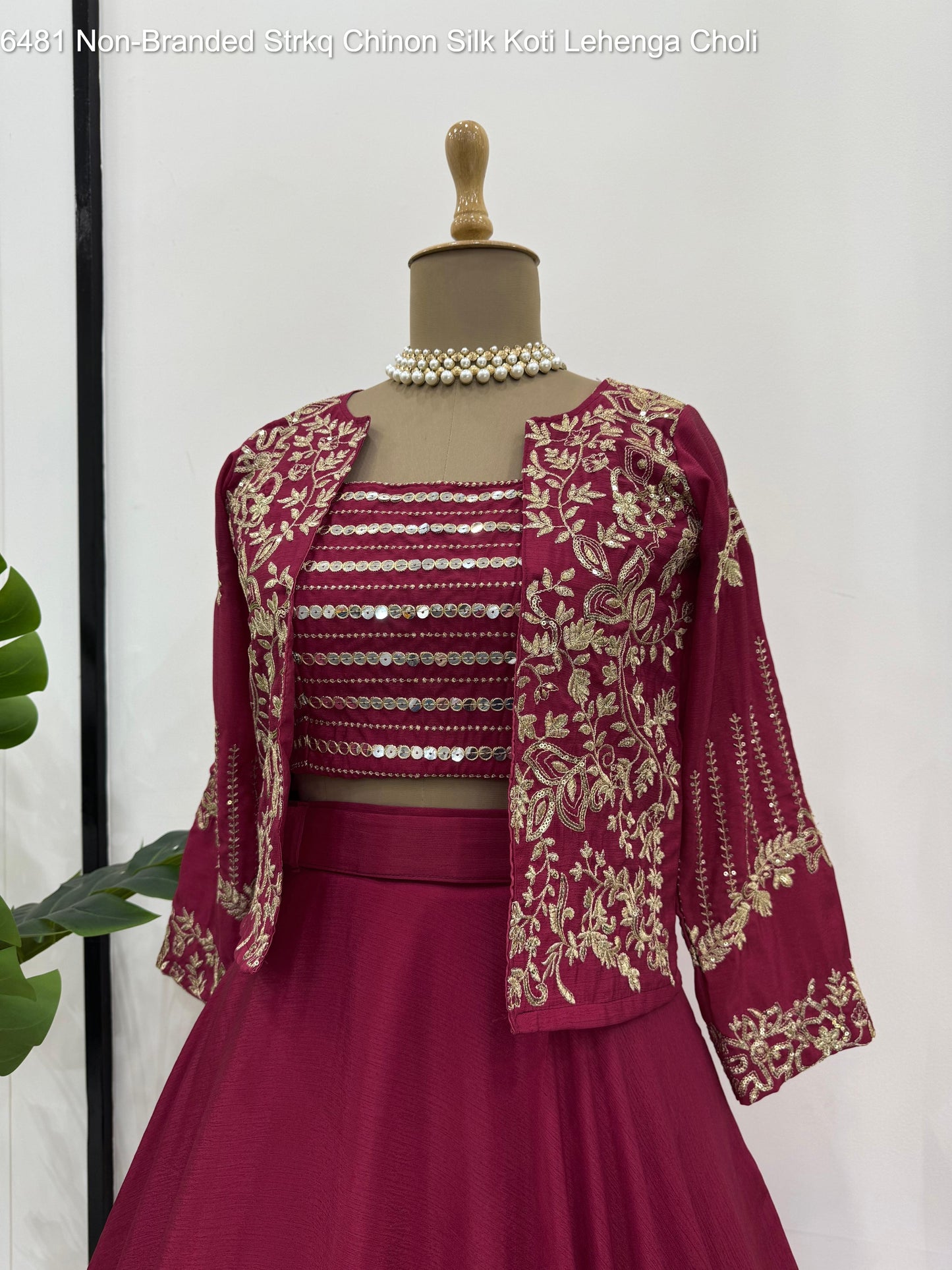 6481 Non-Branded Strkq Chinon Silk Koti Lehenga Choli