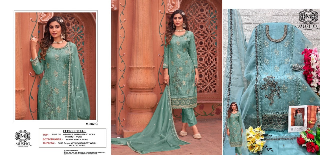 M-282C Mushq Pakistani Salwar Suits