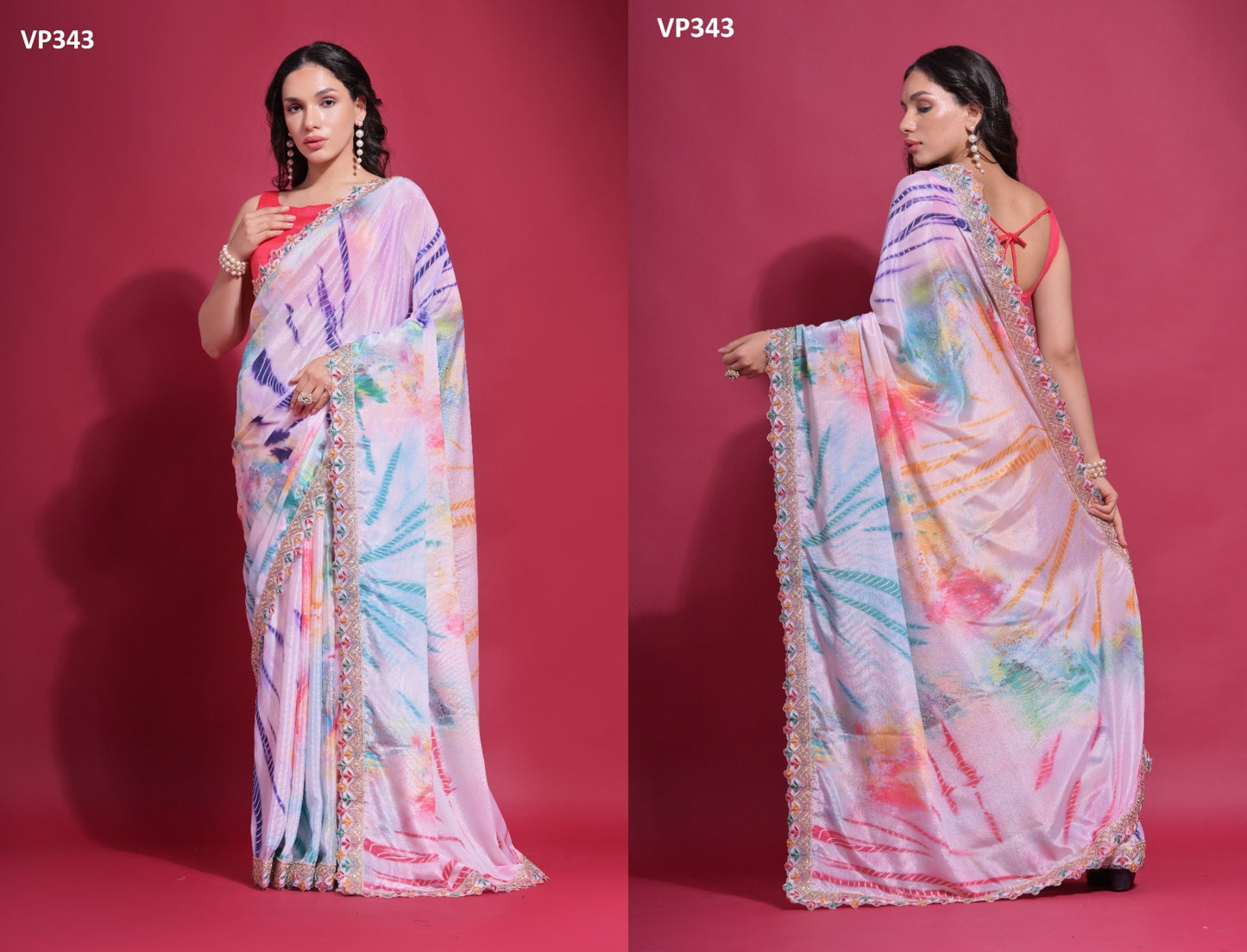 Vp343 Tulip Fashion Berry Sarees